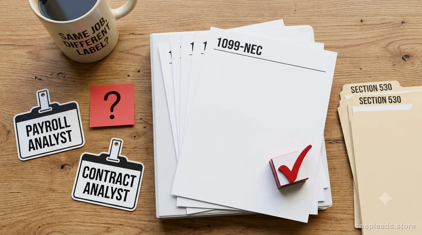 Section 530 Consistency Tests: How One Missing 1099 or One Similar W-2 Role Can Change the Relief Analysis